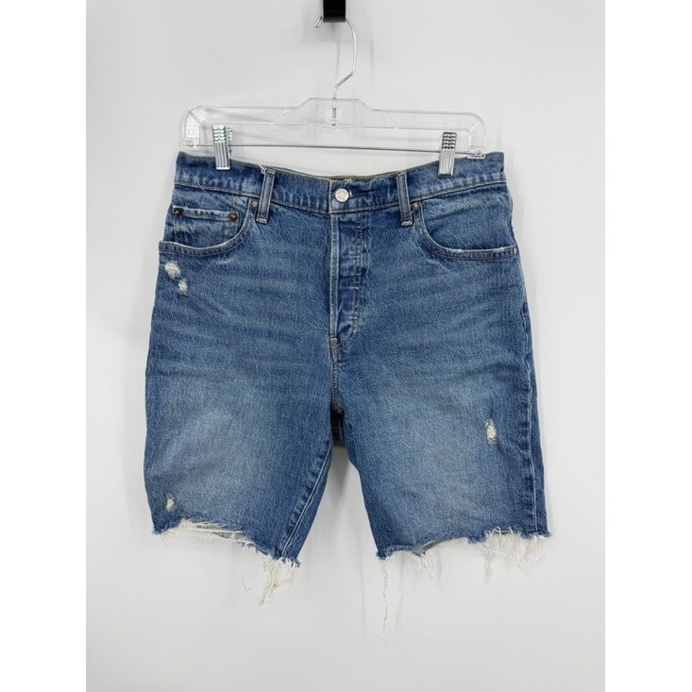 GAP‎ High Rise Denim Bermuda Shorts dark Women's Size 10/30 Tall Dark Indigo